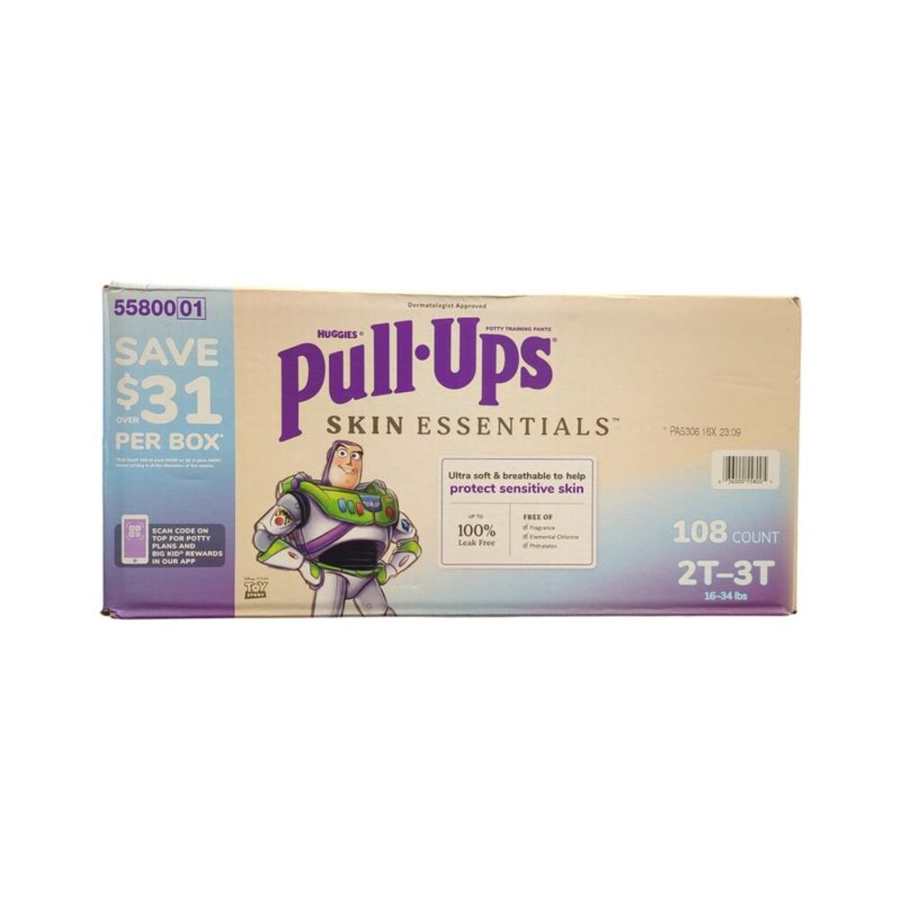 Huggies Pull-Ups Skin Essentials Training Pants, Size 2T-3T (16-34lbs), 108ct